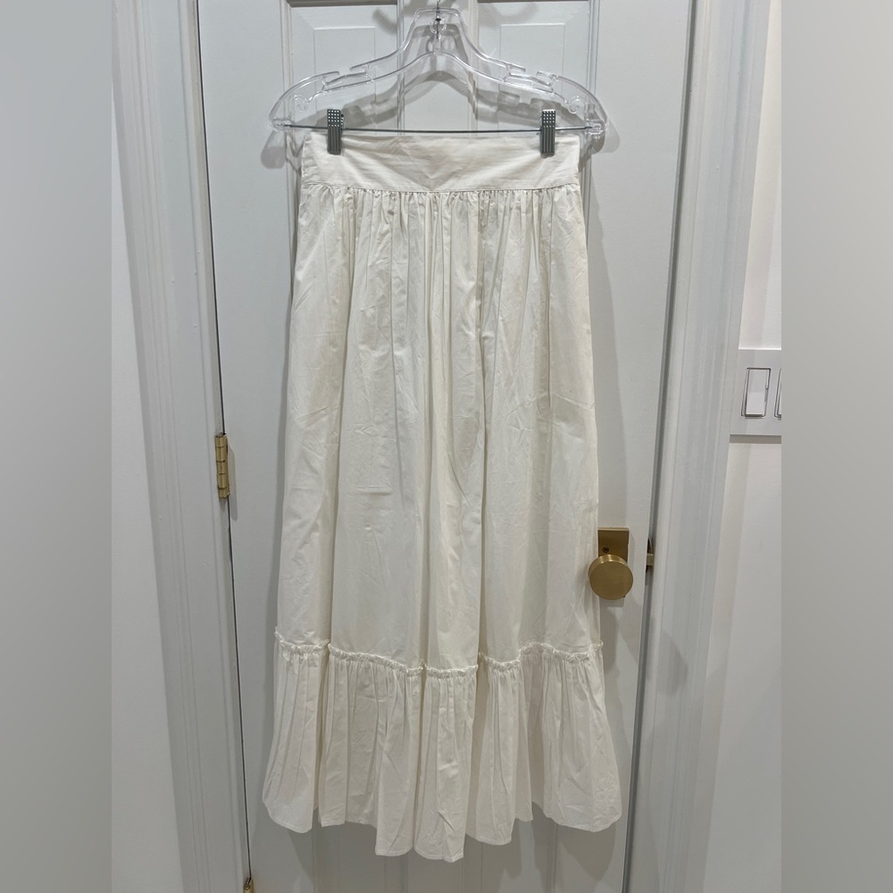Marea by Liz Joy Two Piece Set White Cotton Maxi Skirt & Top Women’s Size S - Picture 4 of 15